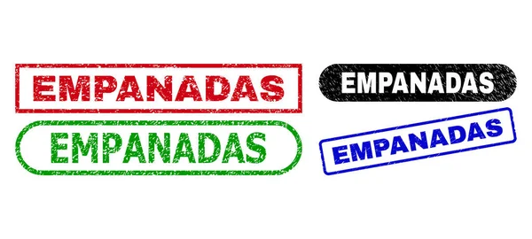 EMPANADAS Rectangle Watermarks with Grunge Texture — Stock Vector