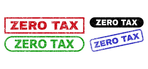 Selos retangulares ZERO TAX com estilo Grunged — Vetor de Stock