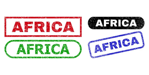 ÁFRICA retângulo selos com estilo riscado —  Vetores de Stock