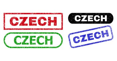 Kirli Yüzey Kullanılarak CZECH Dikdörtgen Damga Mühürleri