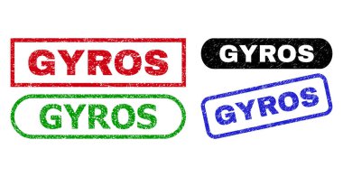 GYROS Dikdörtgen Mühürleri Grunged Surface Kullanılıyor