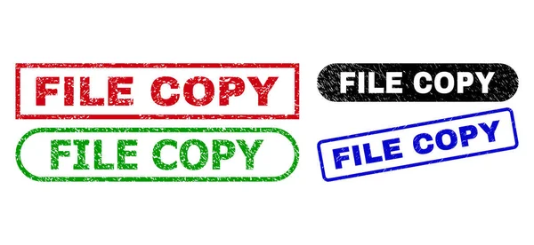 FILE COPY Téglalap alakú bélyegzők Vészhelyzeti textúra használatával — Stock Vector