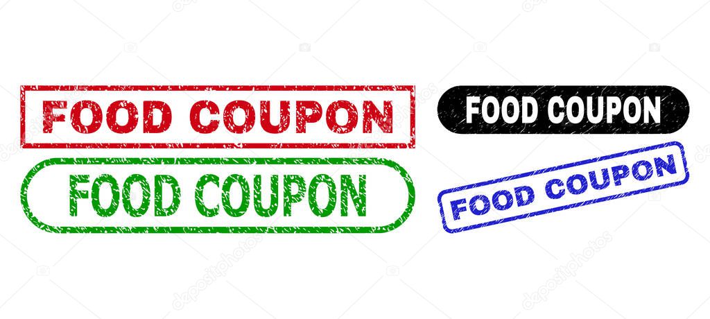 FOOD COUPON Rectangle Seals Using Corroded Style