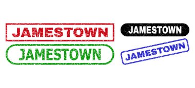 Çizik Yüzey Kullanılarak JAMESTOWN Dikdörtgen Damgaları