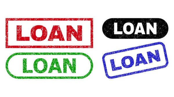 Selos de retângulo de empréstimo usando estilo impuro — Vetor de Stock