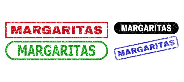 Ορθογώνια υδατογραφήματα MARGARITAS με χρήση διαβρωμένου στυλ — Διανυσματικό Αρχείο