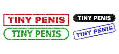 TINY PENIS Rectangle Stamp Seals Using Unclean Style