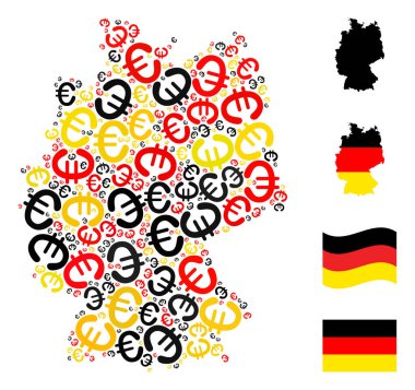 Alman Avrupa Malzemeleri Haritası Alman Bayrak Renkleri Mozaiği