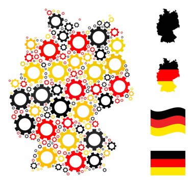 Alman Bayrak Renklerinde İkonların Alman Haritası Mozaiği