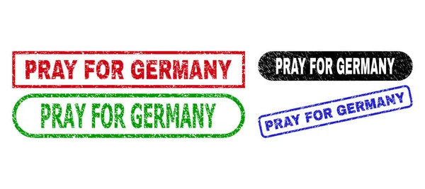 ドイツのための祈り｜コードスタイルでシールを長方形 — ストックベクタ