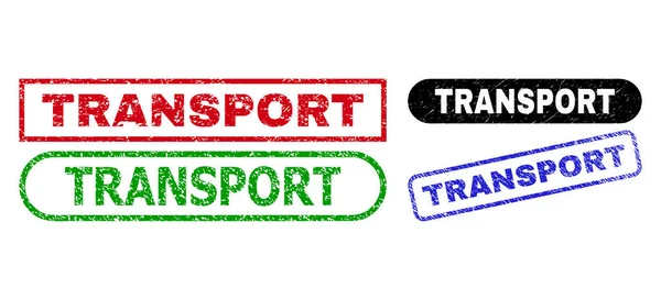 TRANSPORT Téglalap Bélyegek Tisztátalan felület használata — Stock Vector