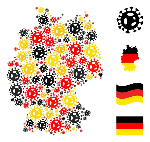 Alman Virüs Simgelerinin Alman Bayrak Renkleri Haritası