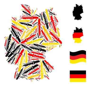 Alman Bıçak Nesnelerinin Alman Bayrak Renkleri Haritası