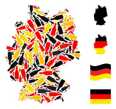 Alman Bira Şişesi Simgelerinin Alman Bayrak Renkleri Haritası