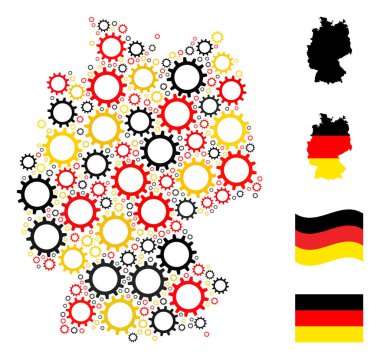 Alman Bayrak Renklerinde İkonların Alman Haritası Mozaiği