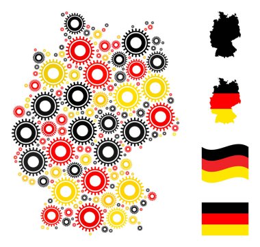 Alman Bayrak Renkleri Dişli Ögelerinin Alman Harita Kolajı