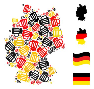 Alman Bira Mug Simgelerinin Alman Bayrak Renkleri Haritası