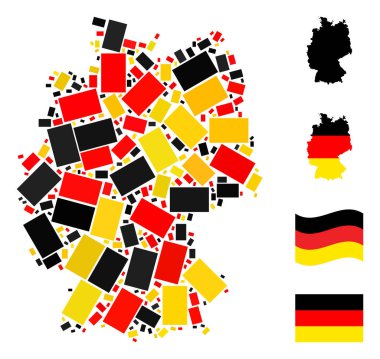 Alman Dörtgen Simgelerinin Alman Bayrak Renklerindeki Mozaiği