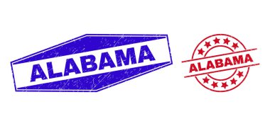 ALABAMA Grunge Çemberde ve Altıgen Şekilde Mühürleri Damgaladı