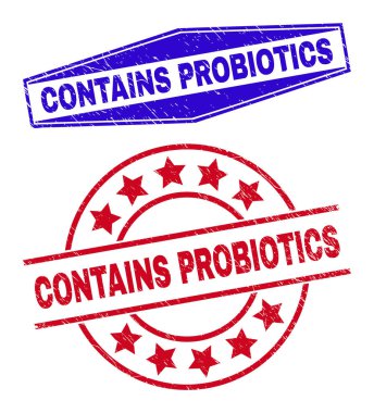 CONTAINS PROBIOTICS Yuvarlak ve Altıgen Biçimli Mühür Mührü