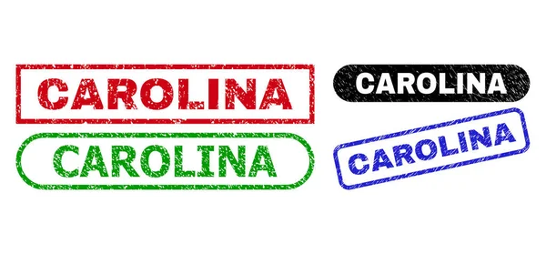 CAROLINA retângulo selos usando superfície Grunged — Vetor de Stock