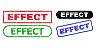 Kauçuk desenli EFFECT Dikdörtgen Damgaları