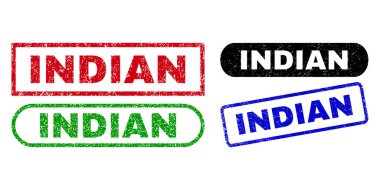 INDIAN Dikdörtgen Damga Mührü Aşınmış Doku Kullanımı