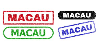 Çürük yüzeyi olan MACAU Dikdörtgen Damgaları