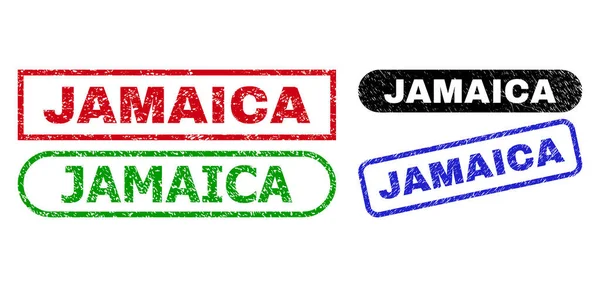 JAMAICA rektangel stämplar med repad stil — Stock vektor