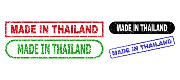 MADE IN THAILAND Rectangle Stamps Using Corroded Style — Stock Vector