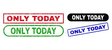 Çürümüş Yüzey Kullanılarak Sadece Bugün Dikdörtgen Damgalar