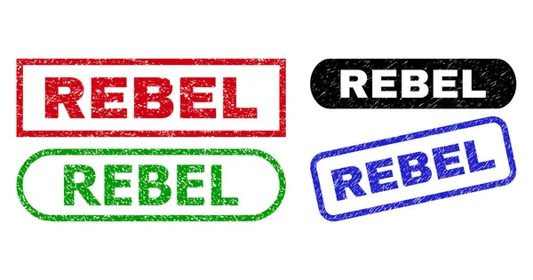 REBEL矩形带曲柄的密封件 — 图库矢量图片