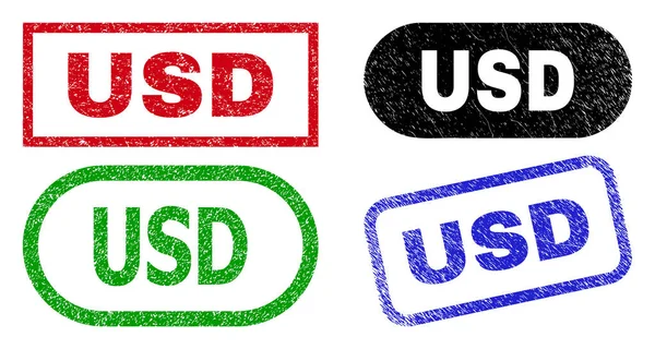 グランジスタイルを使用したUSD長方形の透かし — ストックベクタ