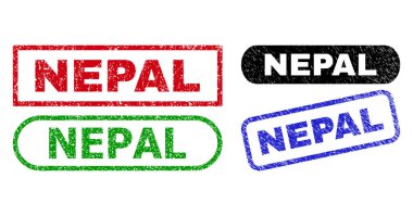 NEPAL Dikdörtgen Filigranı Grunge Biçimini Kullanarak