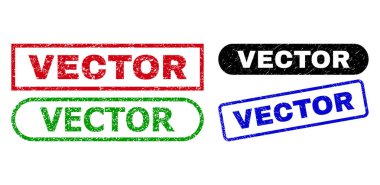 VECTOR Dikdörtgen Damga Mührü Aşınmış Doku