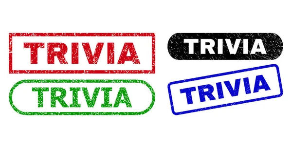 Selos de retângulo TRIVIA usando textura Grunge — Vetor de Stock
