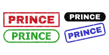 PRINCE Dikdörtgen Mühürleri Grunged Doku Kullanımı