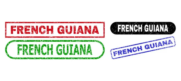Γαλλικό παραλληλόγραμμο GUIANA με στυλ Grunge — Διανυσματικό Αρχείο