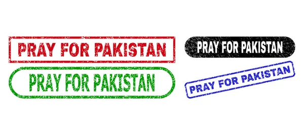 PRAY FOR PAKISTAN Rectangle Watermarks with Unclean Texture — Stock Vector