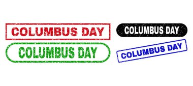 COLUMBUS GÜN Dikdörtgen Mühürleri Çizik Doku ile