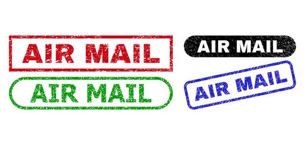 AIR MAIL Timbres rectangle utilisant une texture corrodée — Image vectorielle