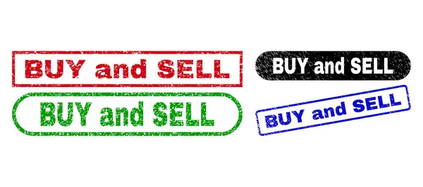 Αγορά και πώληση ορθογώνιο υδατογραφήματα με επιφάνεια Grunge — Διανυσματικό Αρχείο