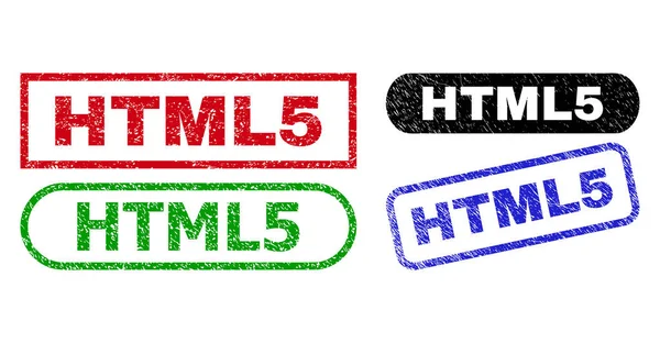 HTML5使用腐烂纹理的矩形邮票 — 图库矢量图片