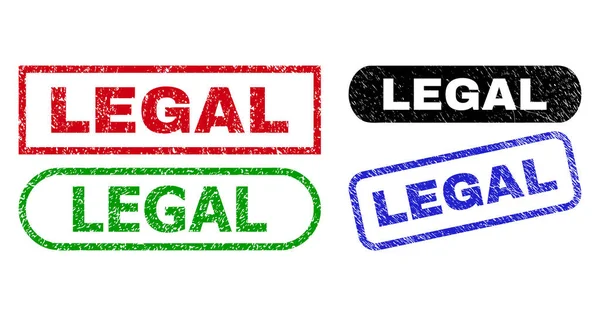 LEGAL Guarnizioni rettangolo utilizzando texture graffiata — Vettoriale Stock