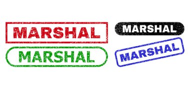 Grunged Style kullanarak MARSHAL Dikdörtgen Mühürleri