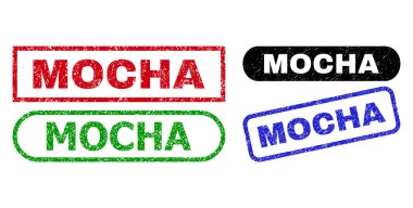 Grunged Surface ile MOCHA Dikdörtgen Damgaları