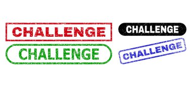 CHALLENGE Dikdörtgen Mühürleri Grunge Dokusunu Kullanıyor