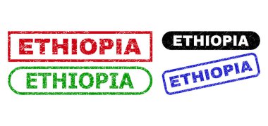 Aşınmış desenli ETHIOPIA Dikdörtgen Mühürleri