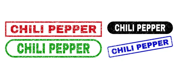 CHILI PEPPERコード感のある長方形のシール — ストックベクタ