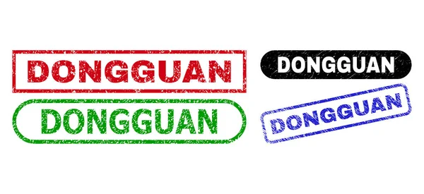 Σφραγίδες ορθογωνίου DONGGUAN χρησιμοποιώντας την επιφάνεια από καουτσούκ — Διανυσματικό Αρχείο